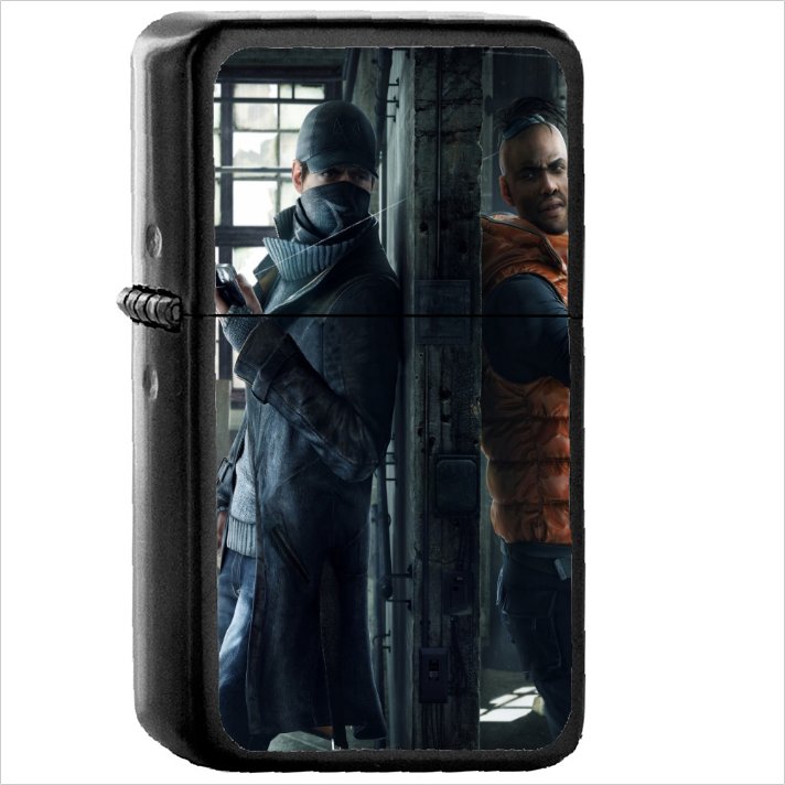 Watch Dogs Oil Windproof Black Lighter Briquet Encendedor L484