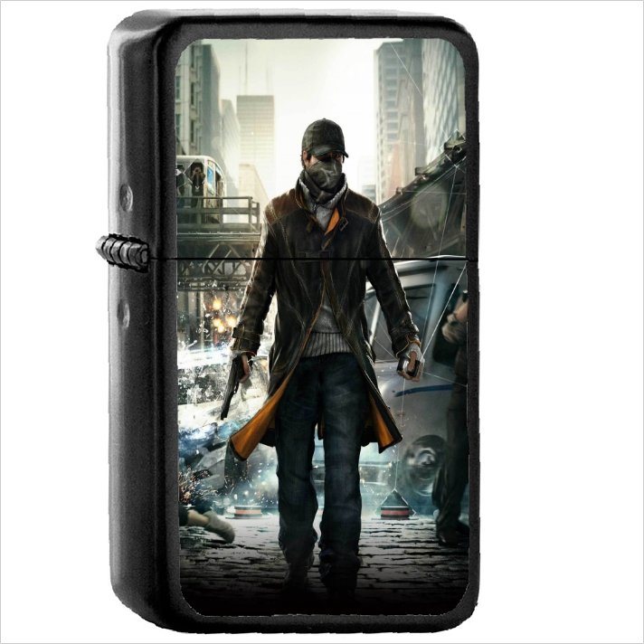 Watch Dogs Oil Windproof Black Lighter Briquet Encendedor L499