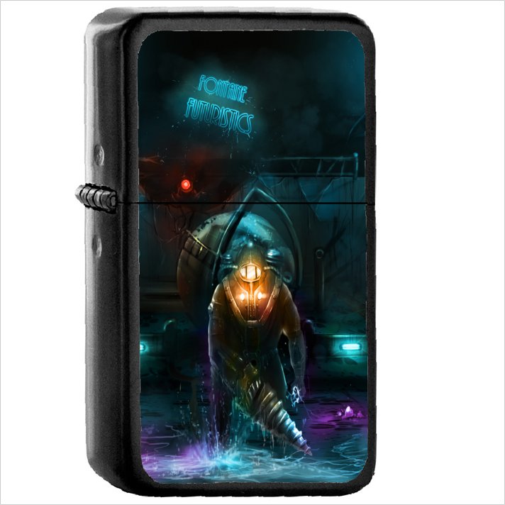 Video Game Bioshock 2 Oil Windproof Black Lighter Briquet Encendedor L3437