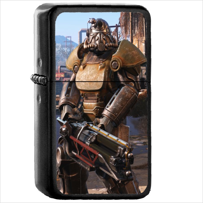 Video Game Fallout 4 Oil Windproof Black Lighter Briquet Encendedor L2338