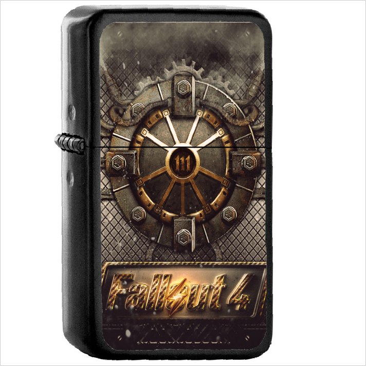 Video Game Fallout 4 Oil Windproof Black Lighter Briquet Encendedor L2733