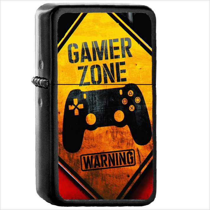 Video Game Gamer Oil Windproof Black Lighter Briquet Encendedor L3609