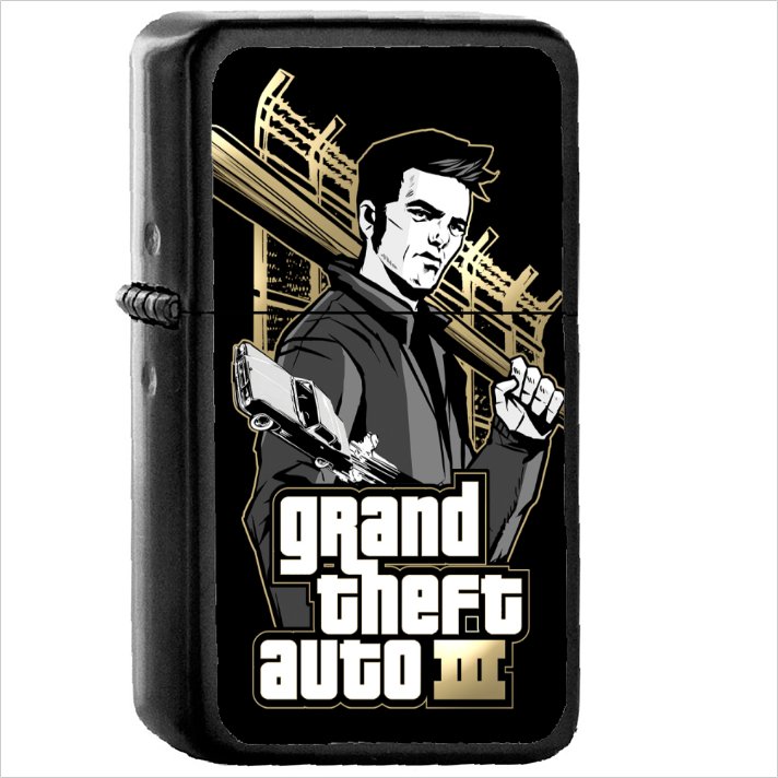 Video Game Grand Theft Auto III 3 Oil Windproof Black Lighter Briquet Encendedor L3234