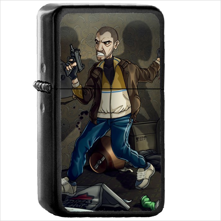 Video Game Grand Theft Auto IV 4 Oil Windproof Black Lighter Briquet Encendedor L3312