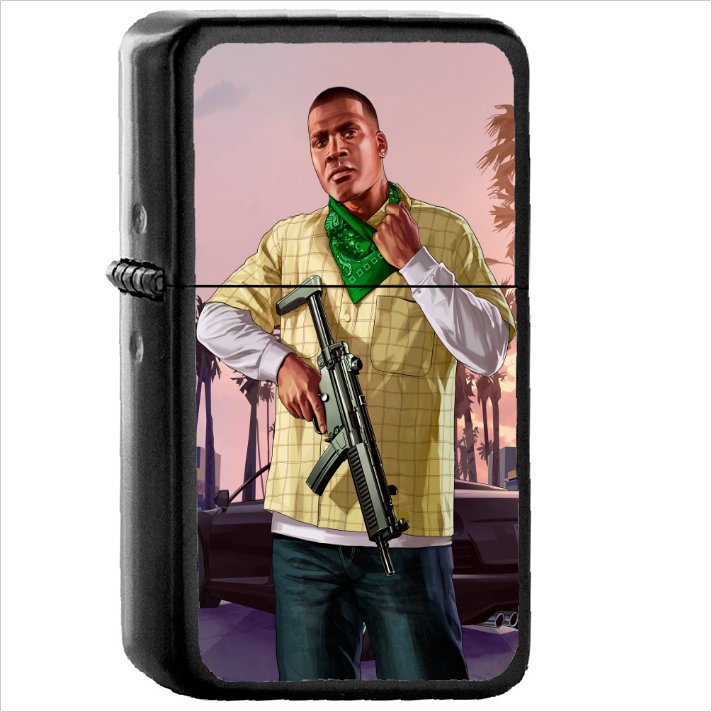 Video Game Grand Theft Auto V 5 Oil Windproof Black Lighter Briquet Encendedor L3363
