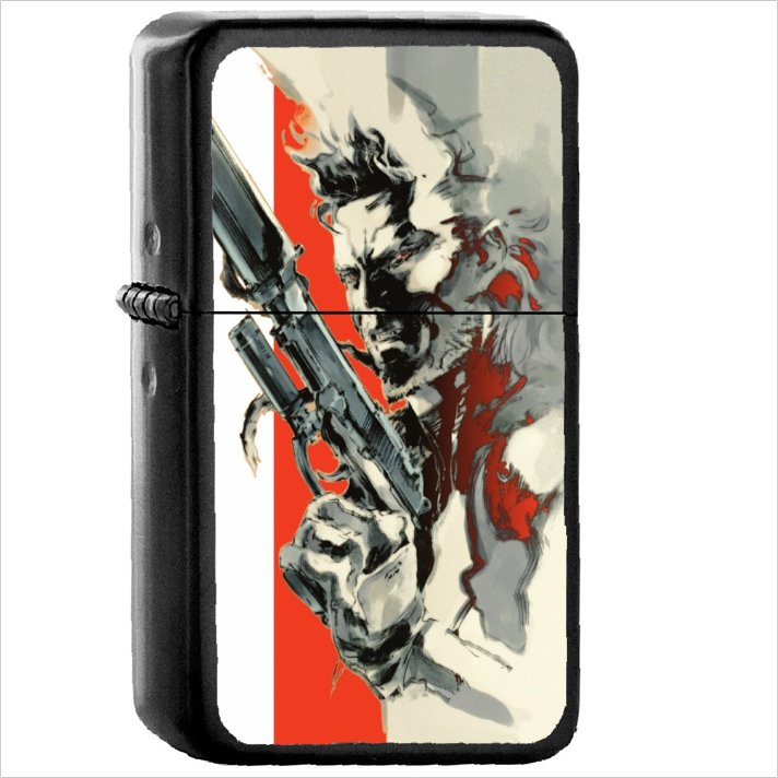 Video Game Metal Gear Oil Windproof Black Lighter Briquet Encendedor L1550