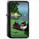 Video Game Minecraft Oil Windproof Black Lighter Briquet Encendedor L1516