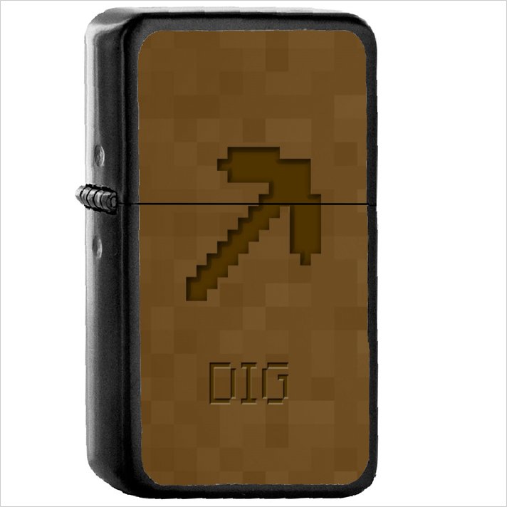 Video Game Minecraft Oil Windproof Black Lighter Briquet Encendedor L1653