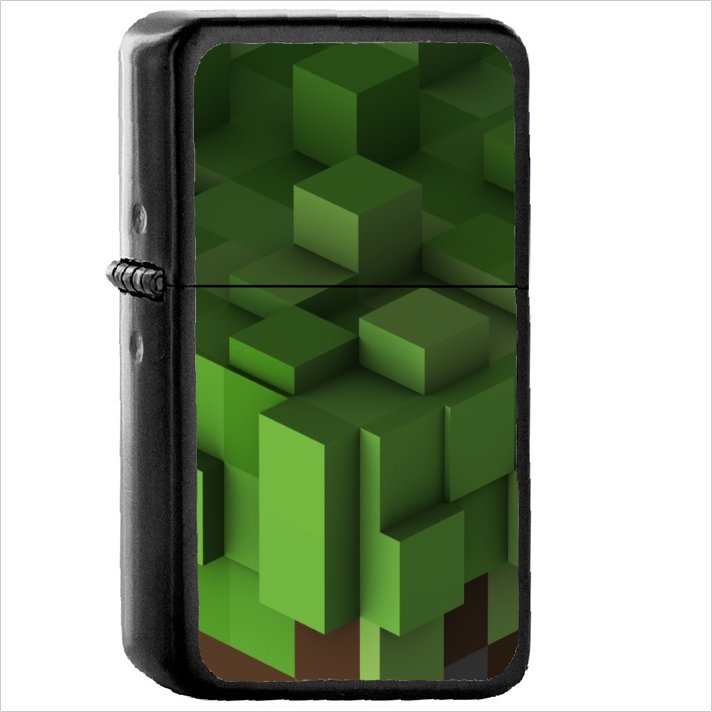 Video Game Minecraft Oil Windproof Black Lighter Briquet Encendedor L2583