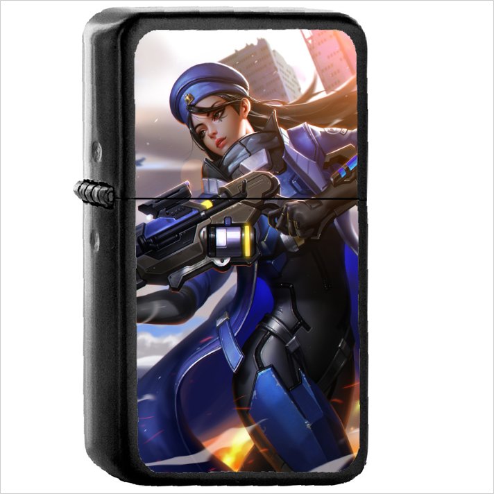 Video Game Overwatch Oil Windproof Black Lighter Briquet Encendedor L2757