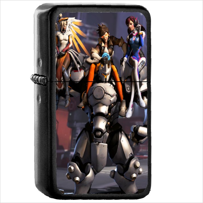 Video Game Overwatch Oil Windproof Black Lighter Briquet Encendedor L3200