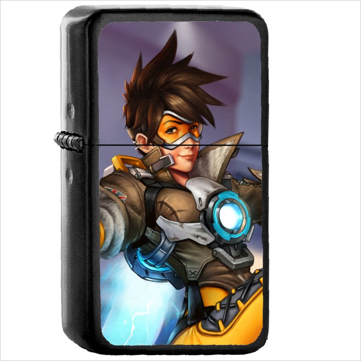 Video Game Overwatch Oil Windproof Black Lighter Briquet Encendedor L3495