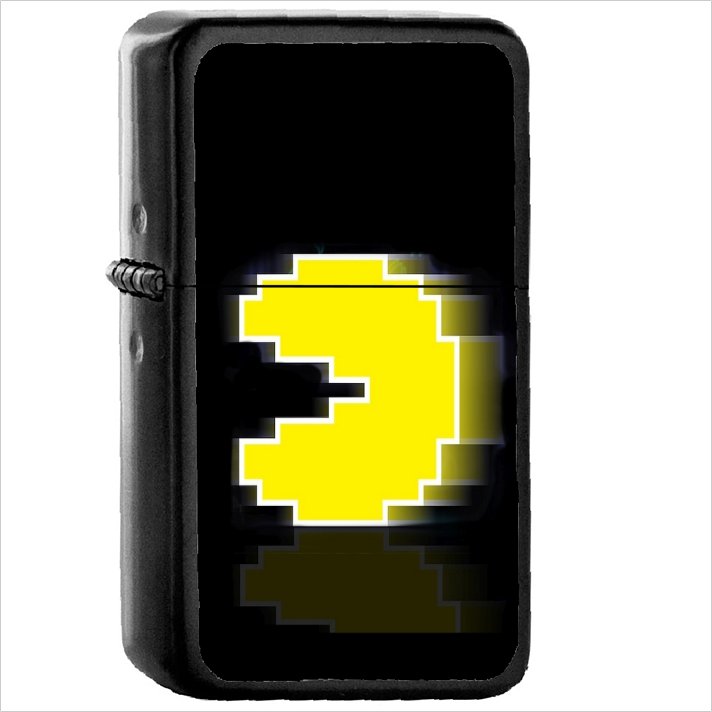 Video Game Pac-Man Oil Windproof Black Lighter Briquet Encendedor L2079
