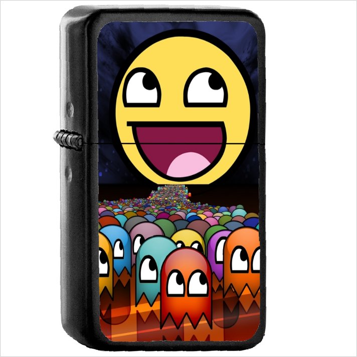 Video Game Pac-Man Oil Windproof Black Lighter Briquet Encendedor L2187