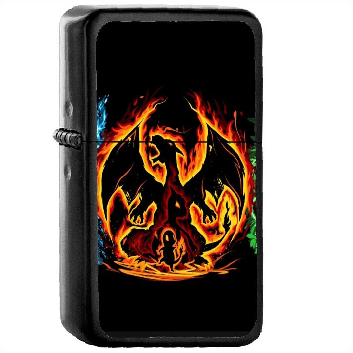 Video Game Pok&Atilde;&copy;mon Oil Windproof Black Lighter Briquet Encendedor L1649