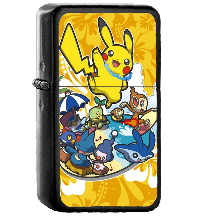 Video Game Pok&Atilde;&copy;mon Oil Windproof Black Lighter Briquet Encendedor L2305