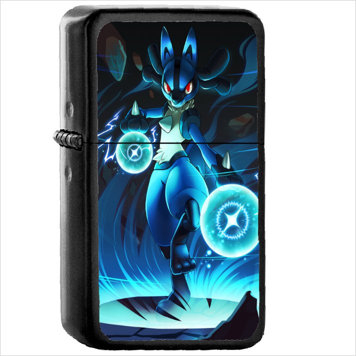 Video Game Pok&Atilde;&copy;mon Oil Windproof Black Lighter Briquet Encendedor L3430