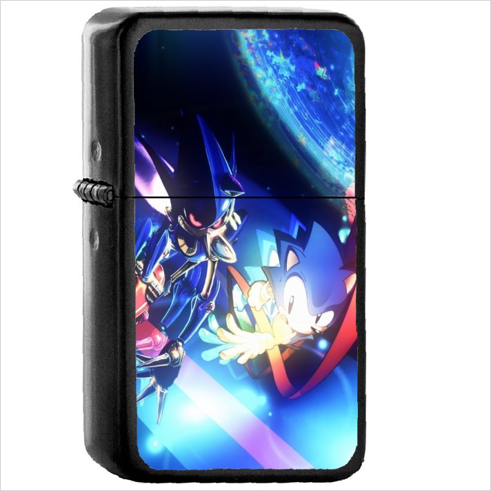Video Game Sonic CD Sonic Oil Windproof Black Lighter Briquet Encendedor L1003