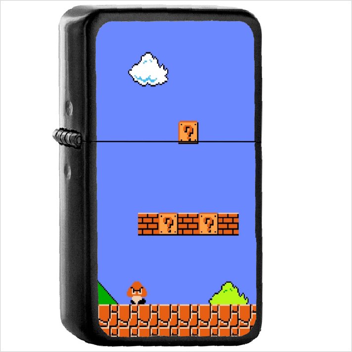 Video Game Super Mario Bros. Mario Oil Windproof Black Lighter Briquet Encendedor L1632
