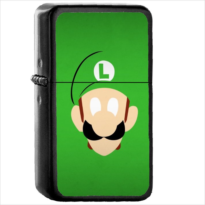 Video Game Super Mario Bros. Mario Oil Windproof Black Lighter Briquet Encendedor L3324