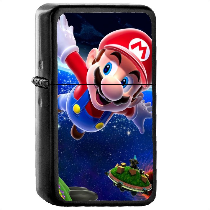 Video Game Super Mario Galaxy Mario Oil Windproof Black Lighter Briquet Encendedor L3531