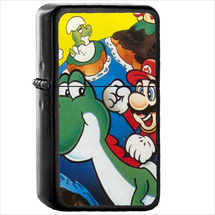 Video Game Super Mario World Mario Oil Windproof Black Lighter Briquet Encendedor L1520