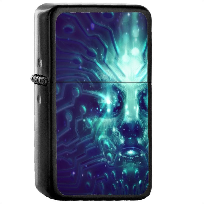 Video Game System Shock Oil Windproof Black Lighter Briquet Encendedor L2470