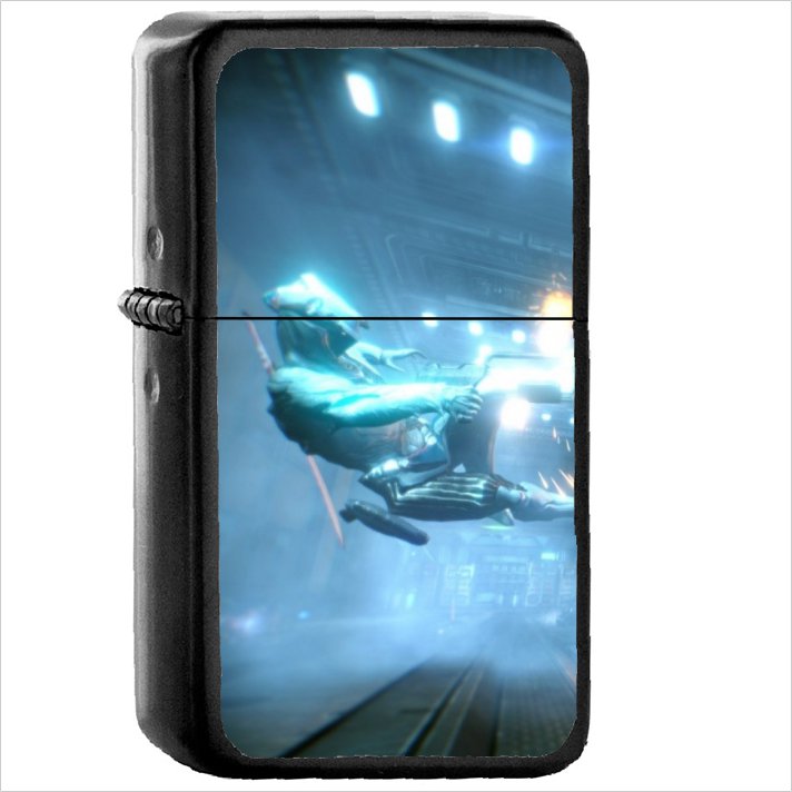 Video Game Warframe Oil Windproof Black Lighter Briquet Encendedor L2506