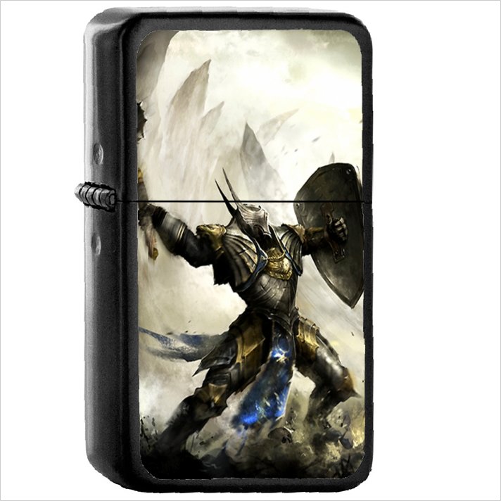 Knight Oil Windproof Black Lighter Briquet Encendedor L638