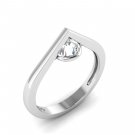 Fine Moissanite Engagement Ring 0.43 ct,. 925 Silver, FREE GIFT Sterling Silver Diamond Ring