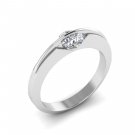 Moissanite Diamond Engagement Ring 0.43 ct,. 925 Silver, FREE GIFT Sterling Silver Diamond Ring