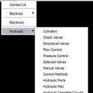 CAD  DraftSight Fluid Power Hydraulic Pneumatic  Symbol Library,  CAD Menu