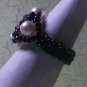 Ring Garnet and Faux Pearl