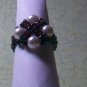 Ring Garnet and Faux Pearl