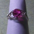 Ring Fuschia Wire Wrapped