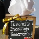 2711TBT -Teachers Encourage Tommorow's Dreams Tissue Box wood
