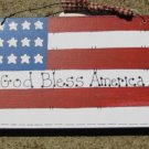 Wood Sign 190F-God Bless America Flag