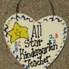 Teacher Gifts 5001 All Star Kindergarten Teacher Wood Star Hand Painted