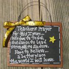 Teacher Gifts S197 Teacher Prayer Slate Wood Sign