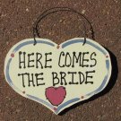Wood Large Heart Here Comes the Bride