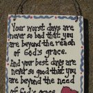 91101 God's Grace Hand Painted Wood Sign
