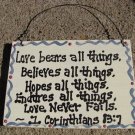 CS6212 - Love Never Fails Sign Wood Sign