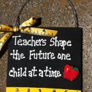 Teacher Gift 5217TS - Teachers Shape with Ruler/Apple Wood Sign
