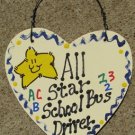 5015 - All Star School Bus Driver Wood Hanging Sign