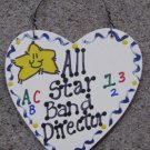 Teacher Gifts 5042 All Star Band Director Handmade Wood Heart