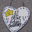 Teacher Gifts 5028 All Star School Secretary handmade wood heart