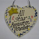 Teacher Gifts 5022 All Star Resource Teacher Handmade Wood Heart
