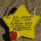 Teacher Gifts Yellow Star w/Apple 7028 All Star School Bus Monitor Wood Star