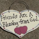 Wood Sign Hand Painted Friends 1030F Blessing from God