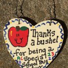 Teacher Gift 6015 Thanks a Bushel Special School Bus Driver Wood Heart